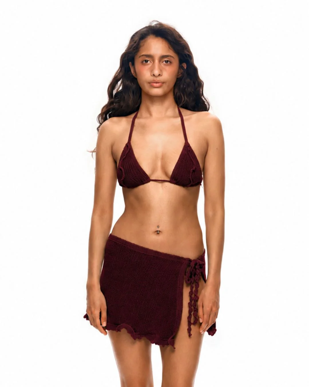 Beach wrap skirt in brown - Image 3