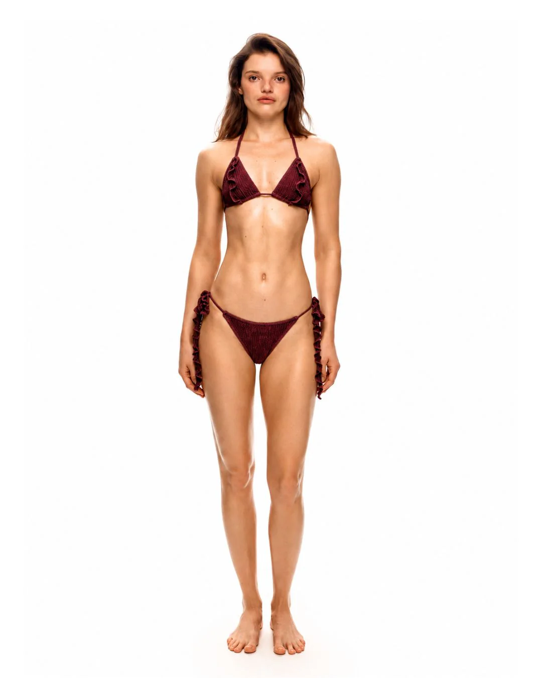 Bikini top with ties in brown - Image 5