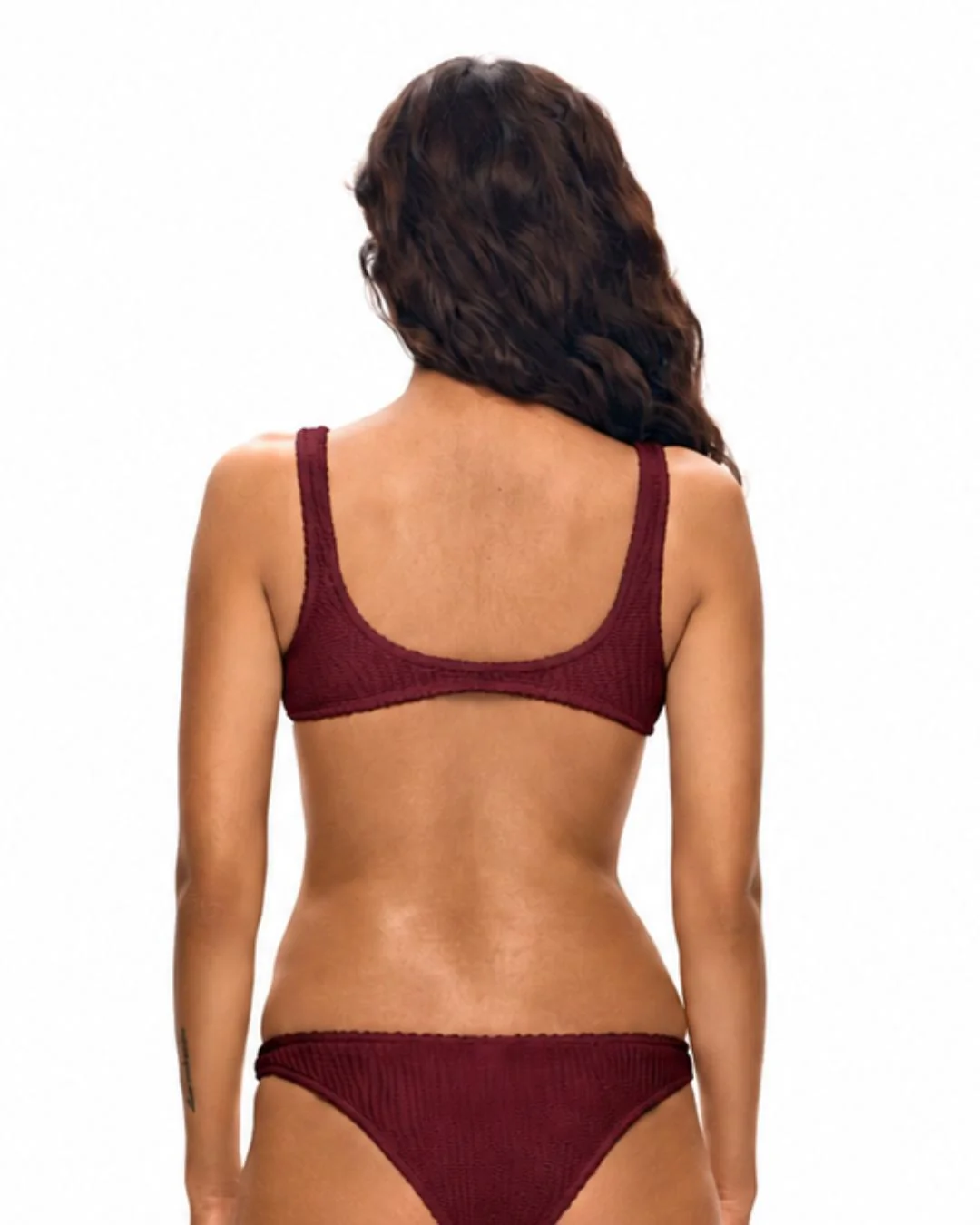 Bikini top with ruffle in brown - Image 4