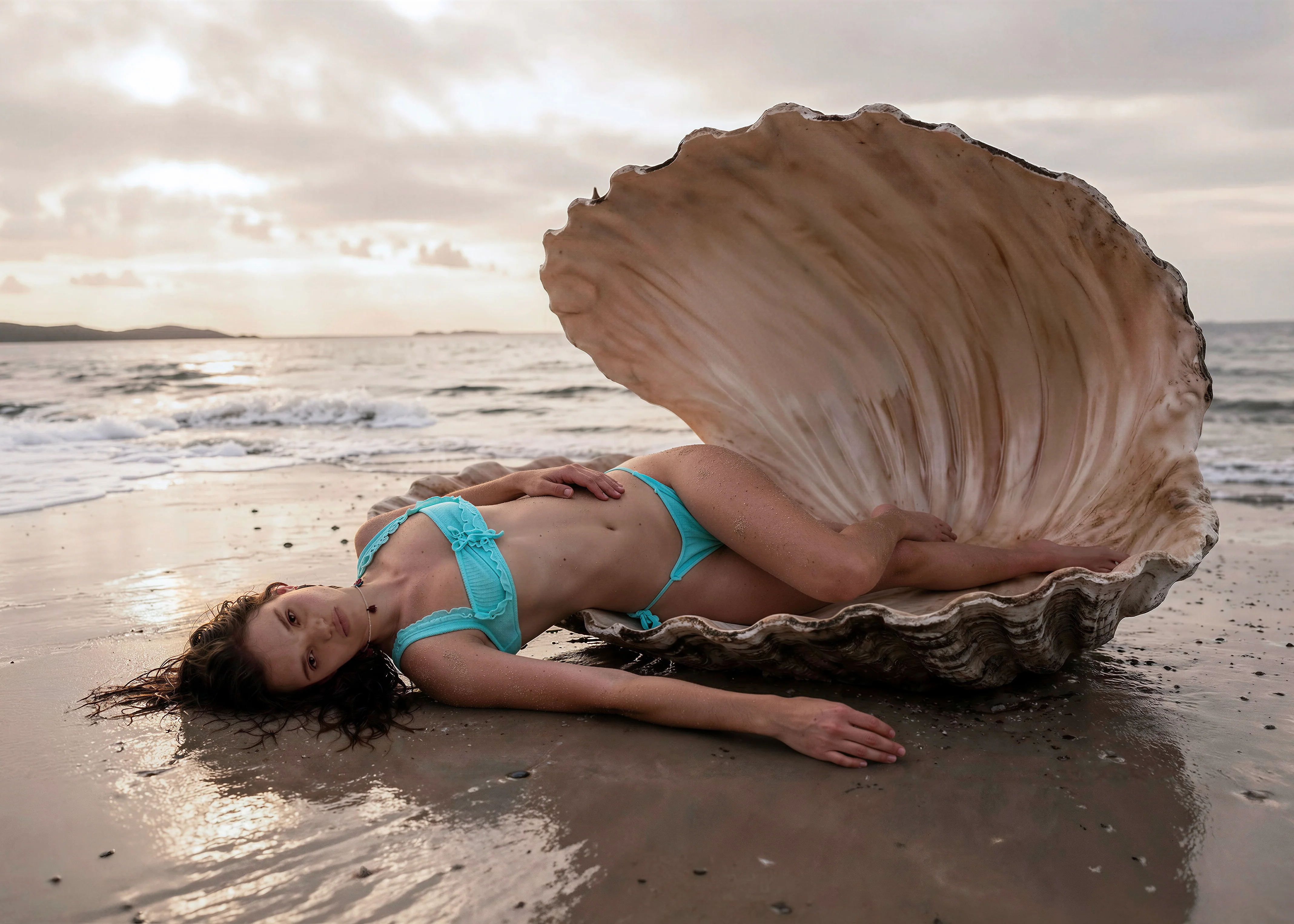 Bikini top with ruffle in mint - Image 7
