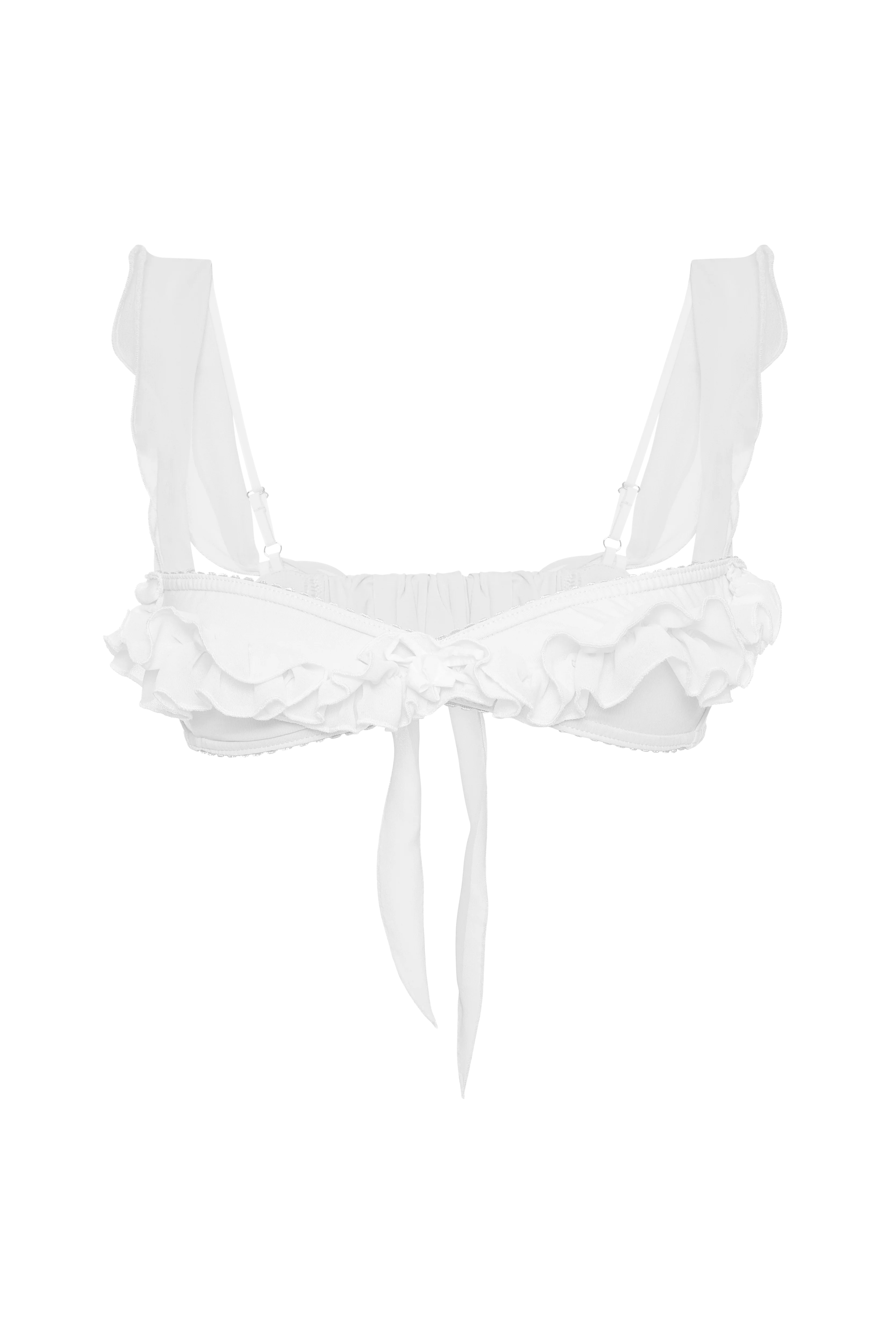 Bralette with Ruffles in White