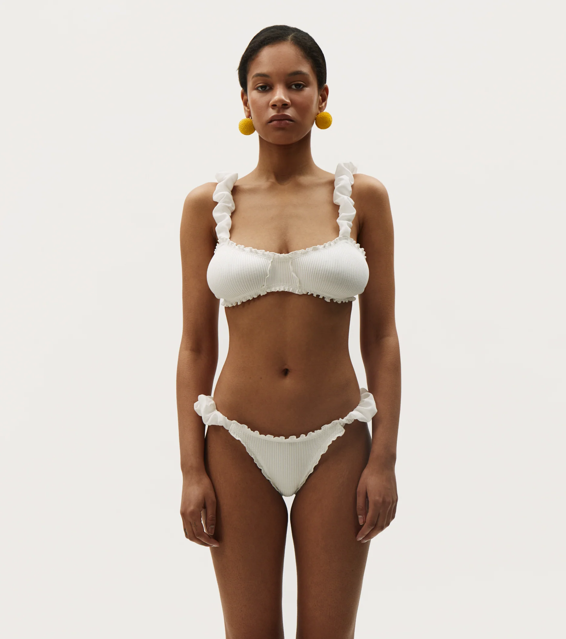 Bralette with Frills in White - Image 3