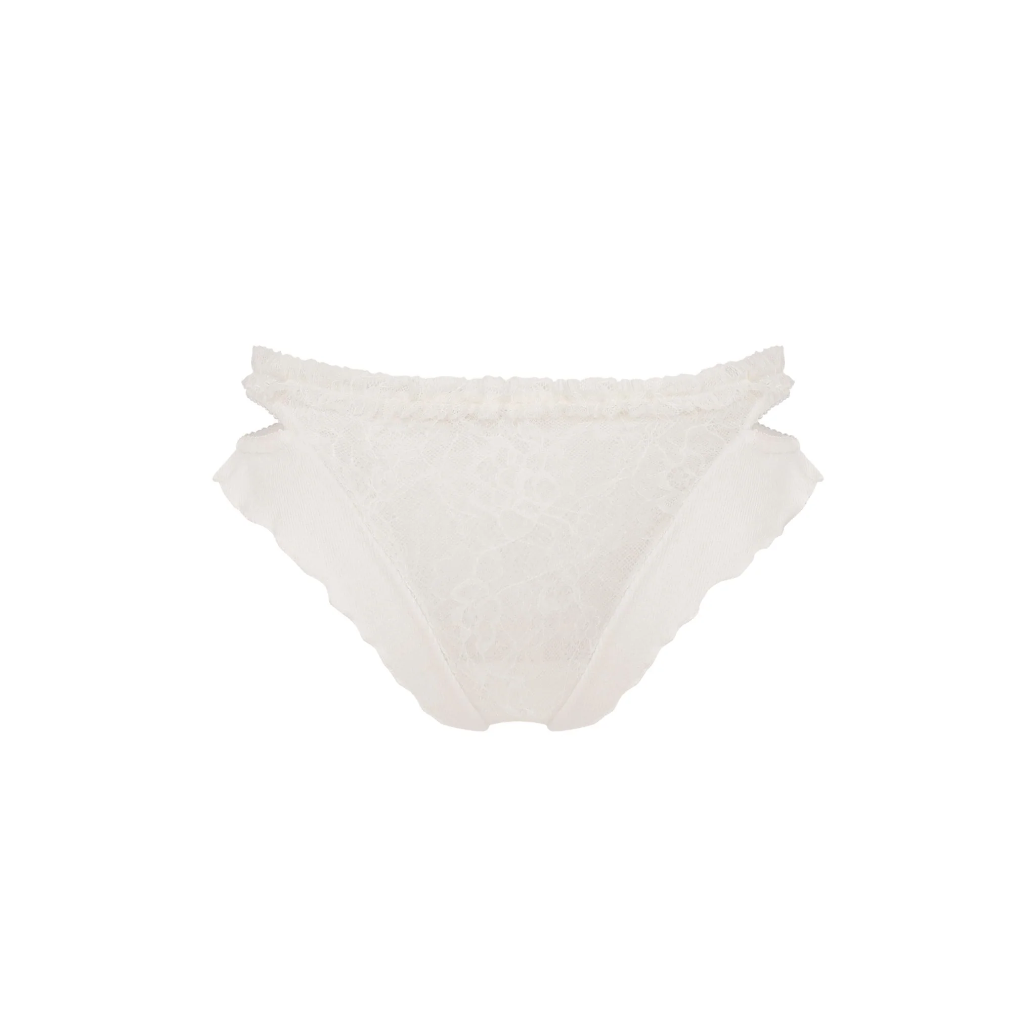 Double Tanga Panties with Lace in White - Image 2