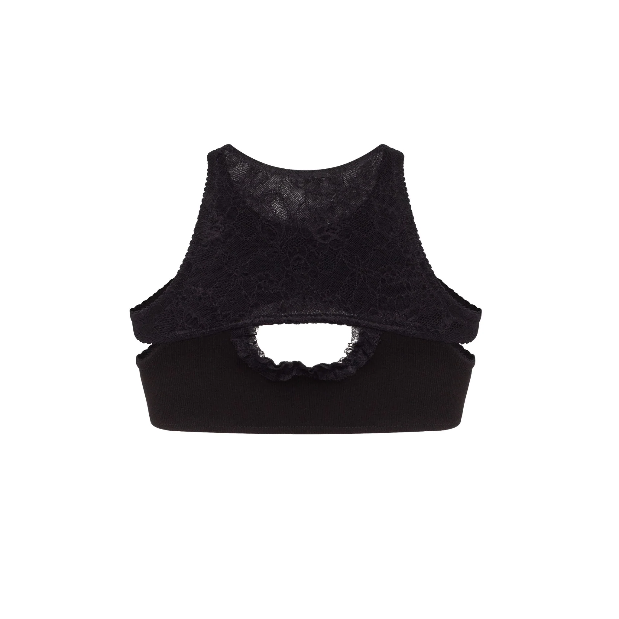 Double Top with Lace in Black - Image 2