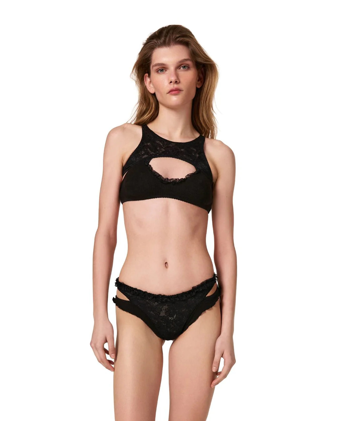 Double Top with Lace in Black - Image 3