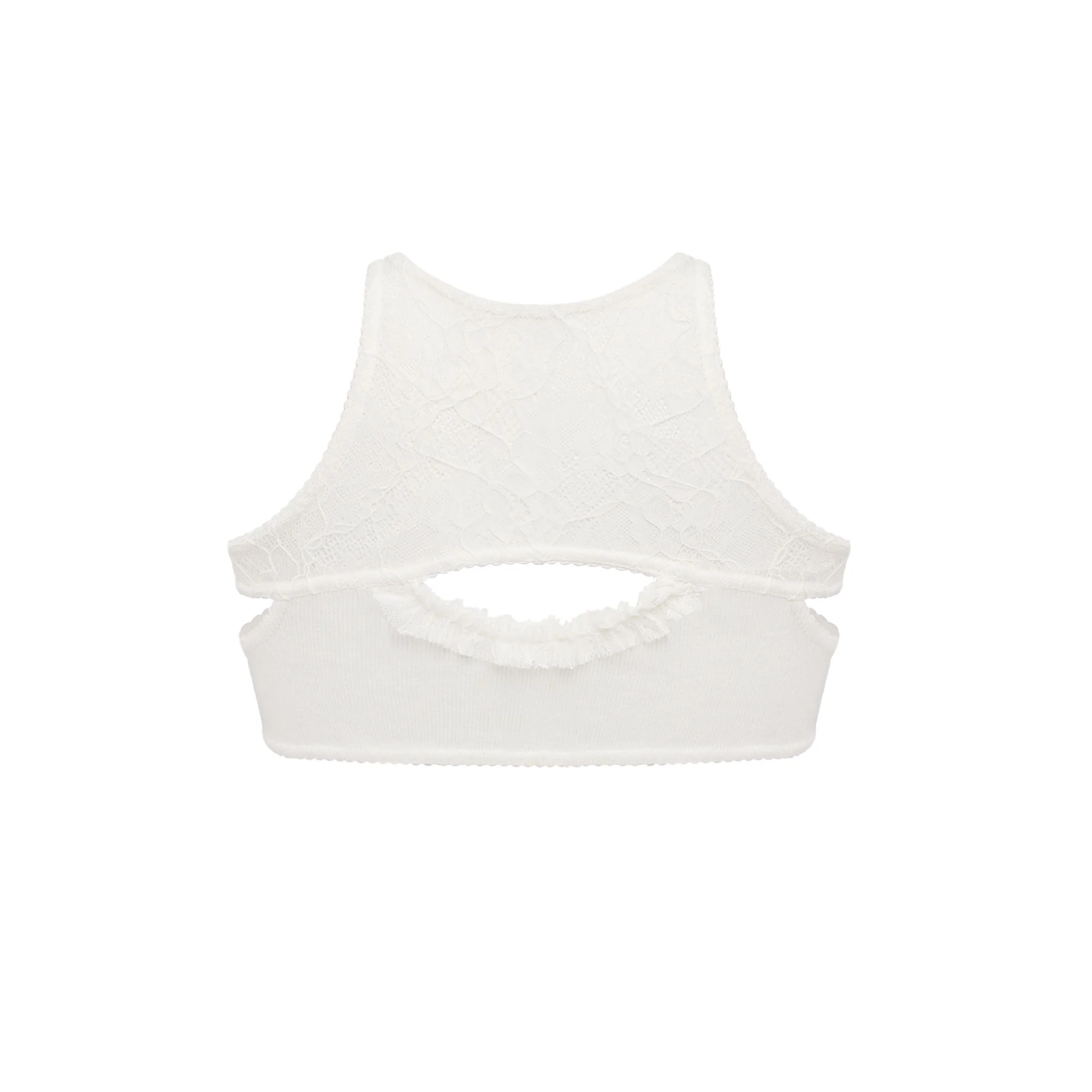 Double Top with Lace in White - Image 2