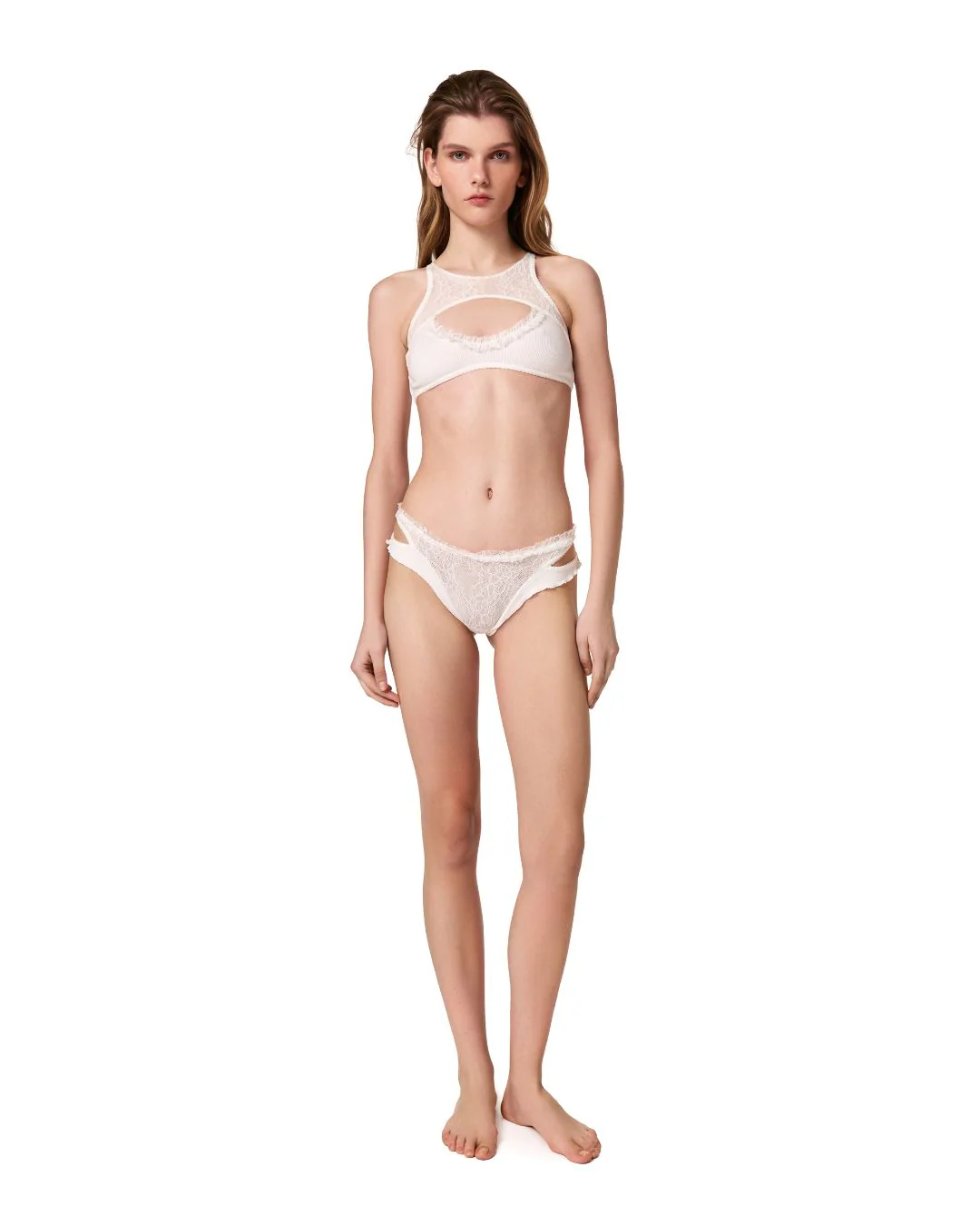 Double Top with Lace in White - Image 5