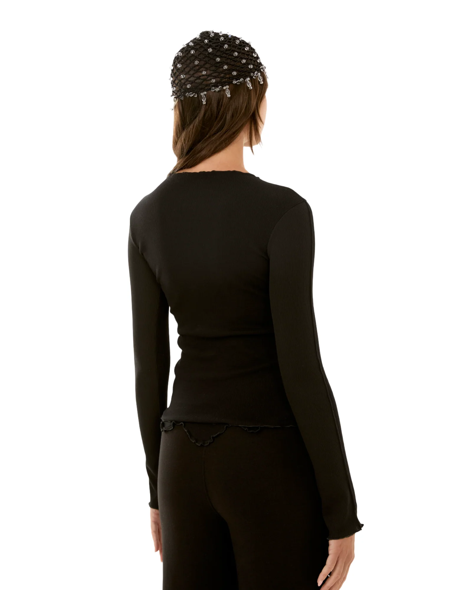 Long-Sleeve with Draping in Black - Image 2
