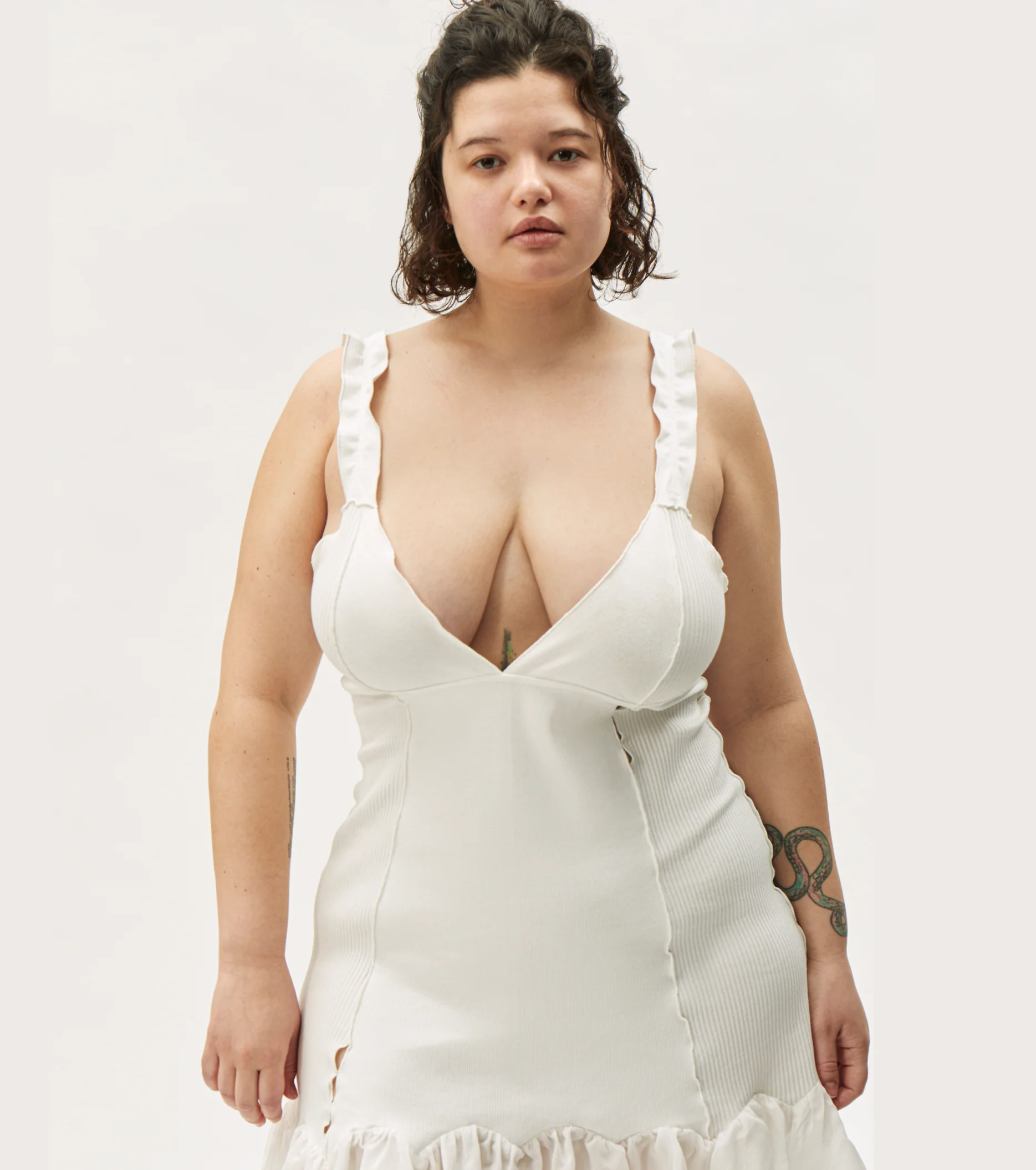 Dress with Skirt in White - Image 4