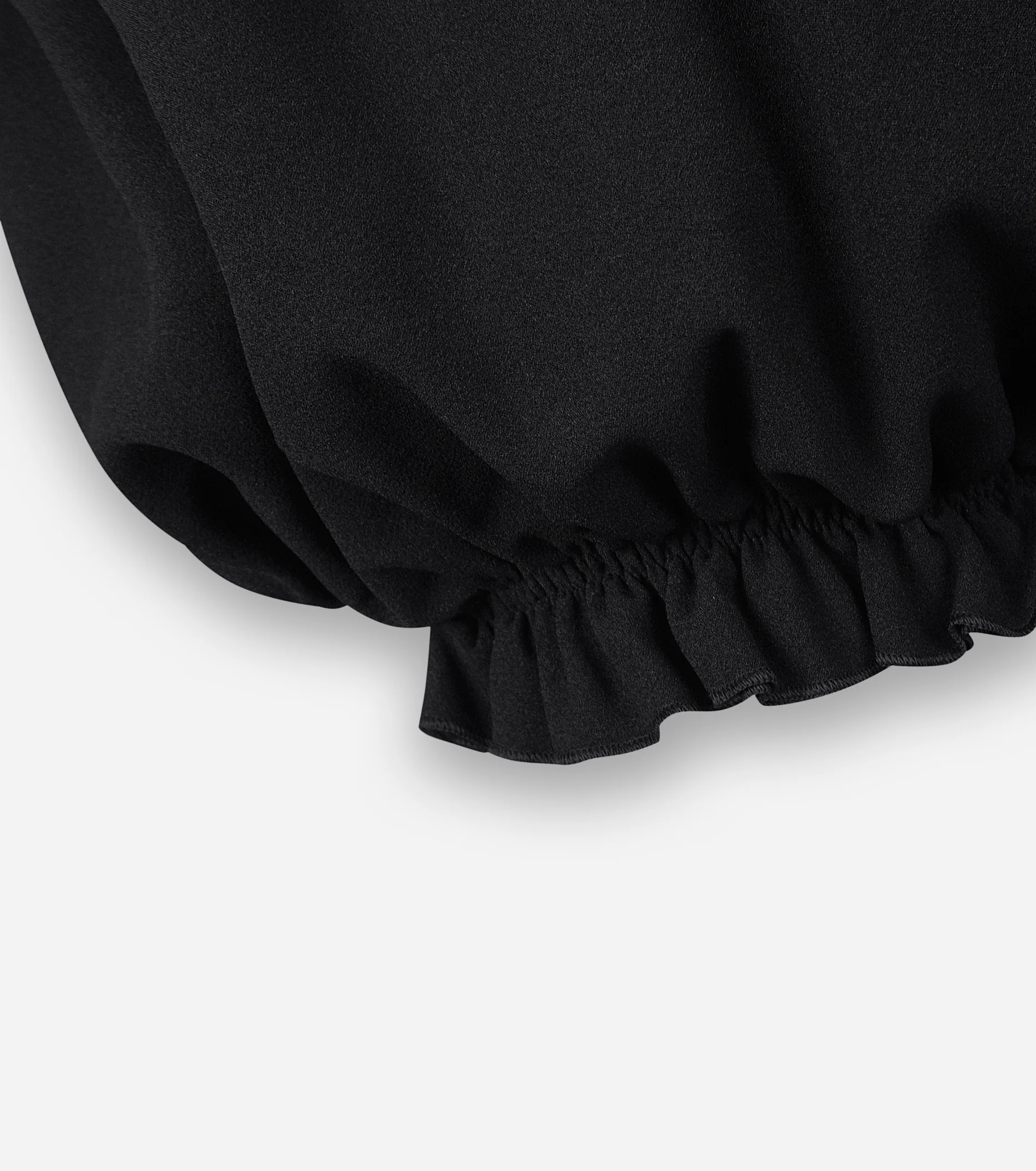 Micro Shorts with Ruffles in Black - Image 2