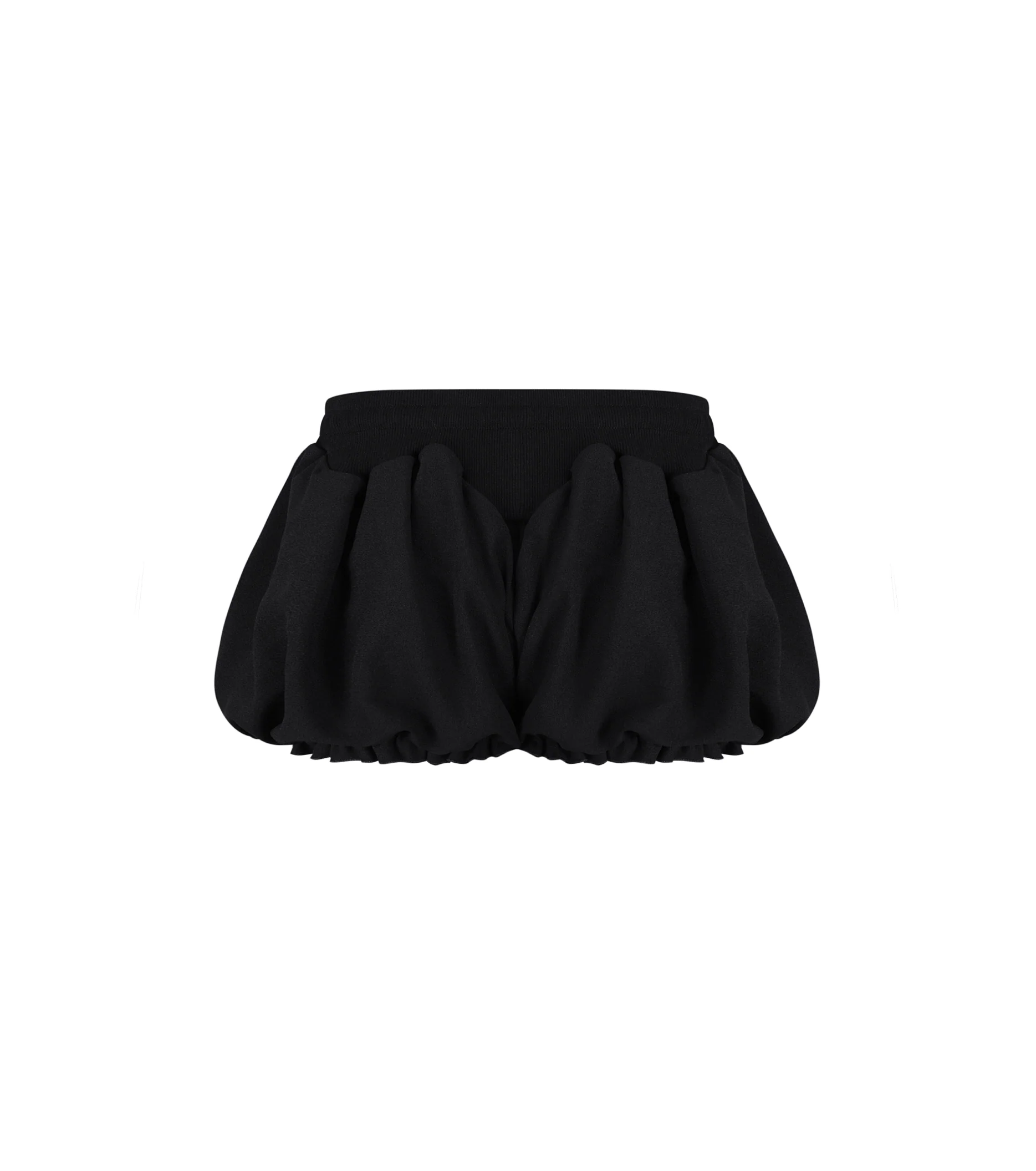Micro Shorts with Ruffles in Black - Image 3
