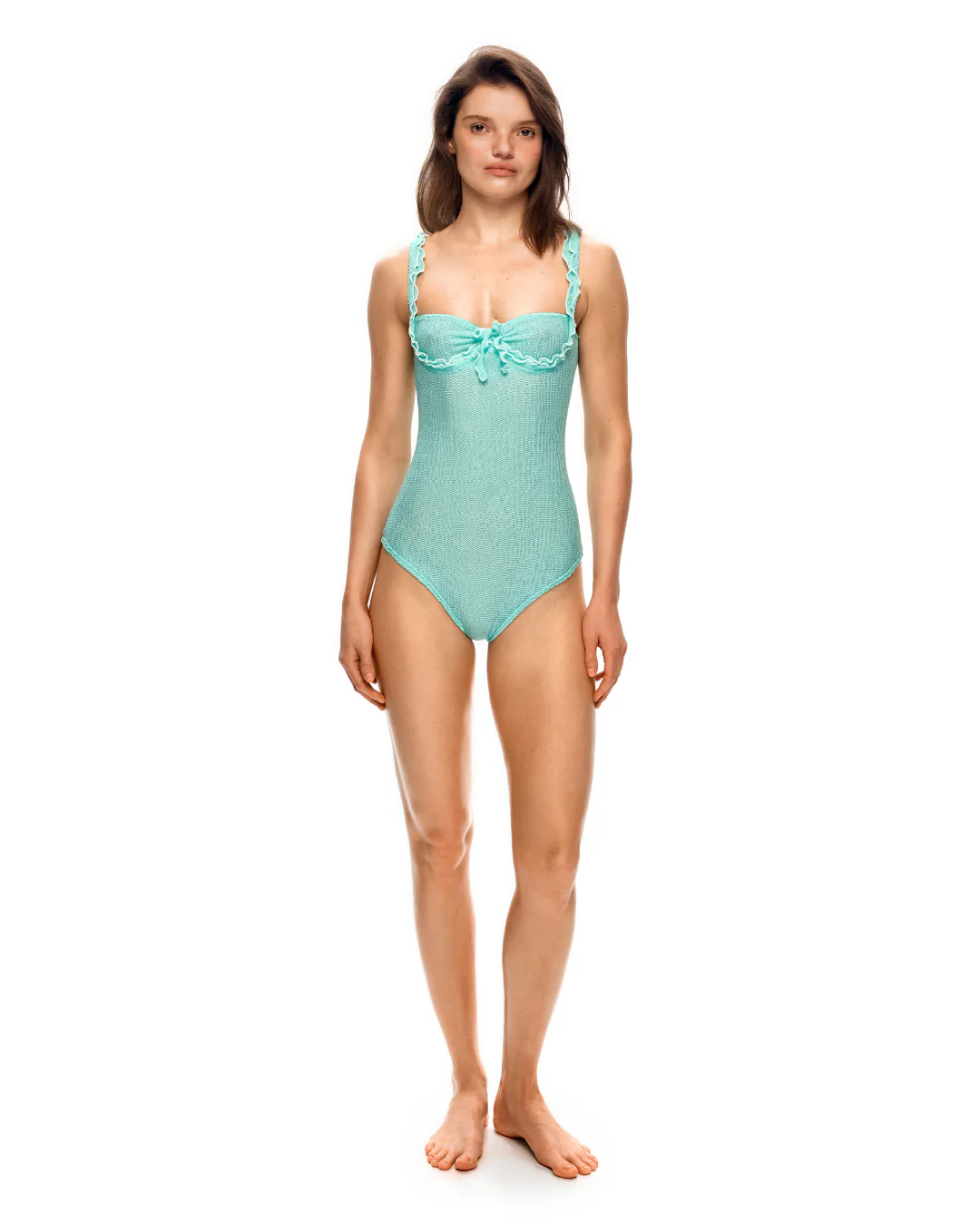One-piece swimsuit with wave in mint - Image 5