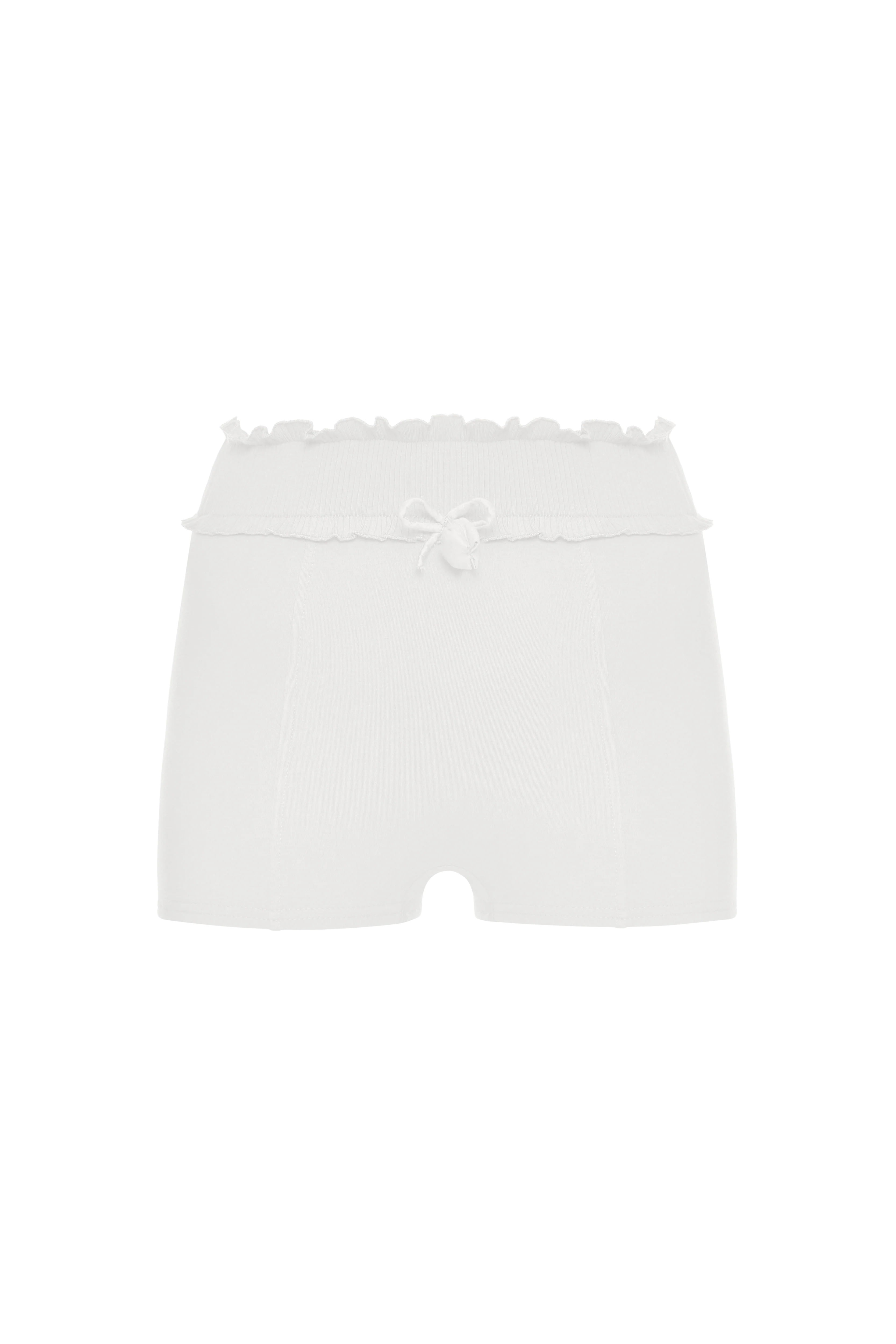 Shorts with Waistband in White