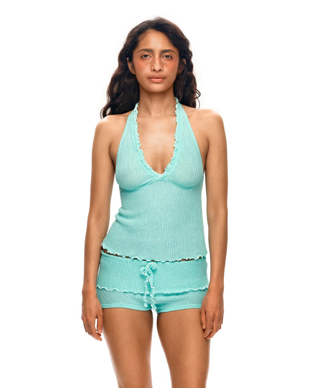 Tankini top with ties in mint - Image 3
