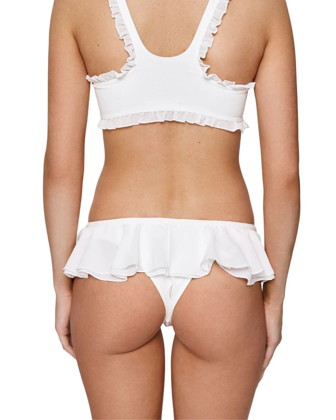 Tanga with Frills and Heart in White - Image 4