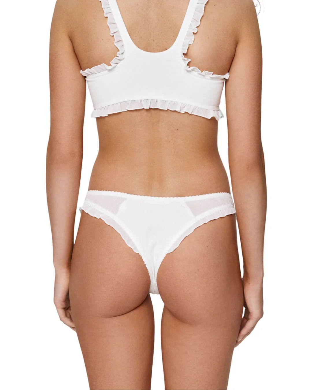 Tanga with Ruffles and Heart in White - Image 4