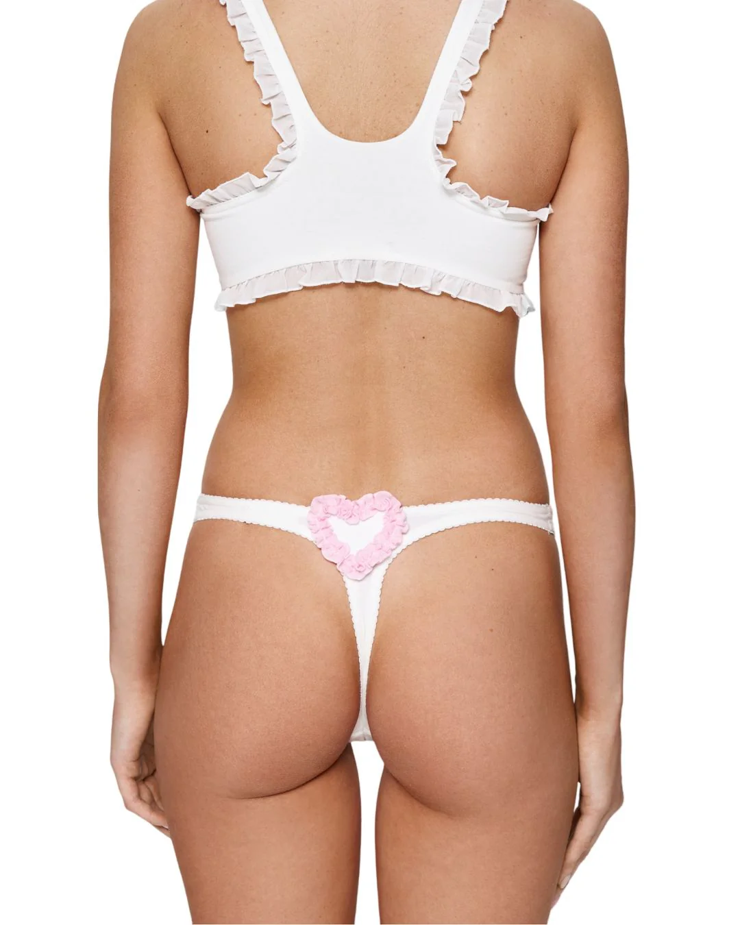 Thong with Swan and Heart in White - Image 5