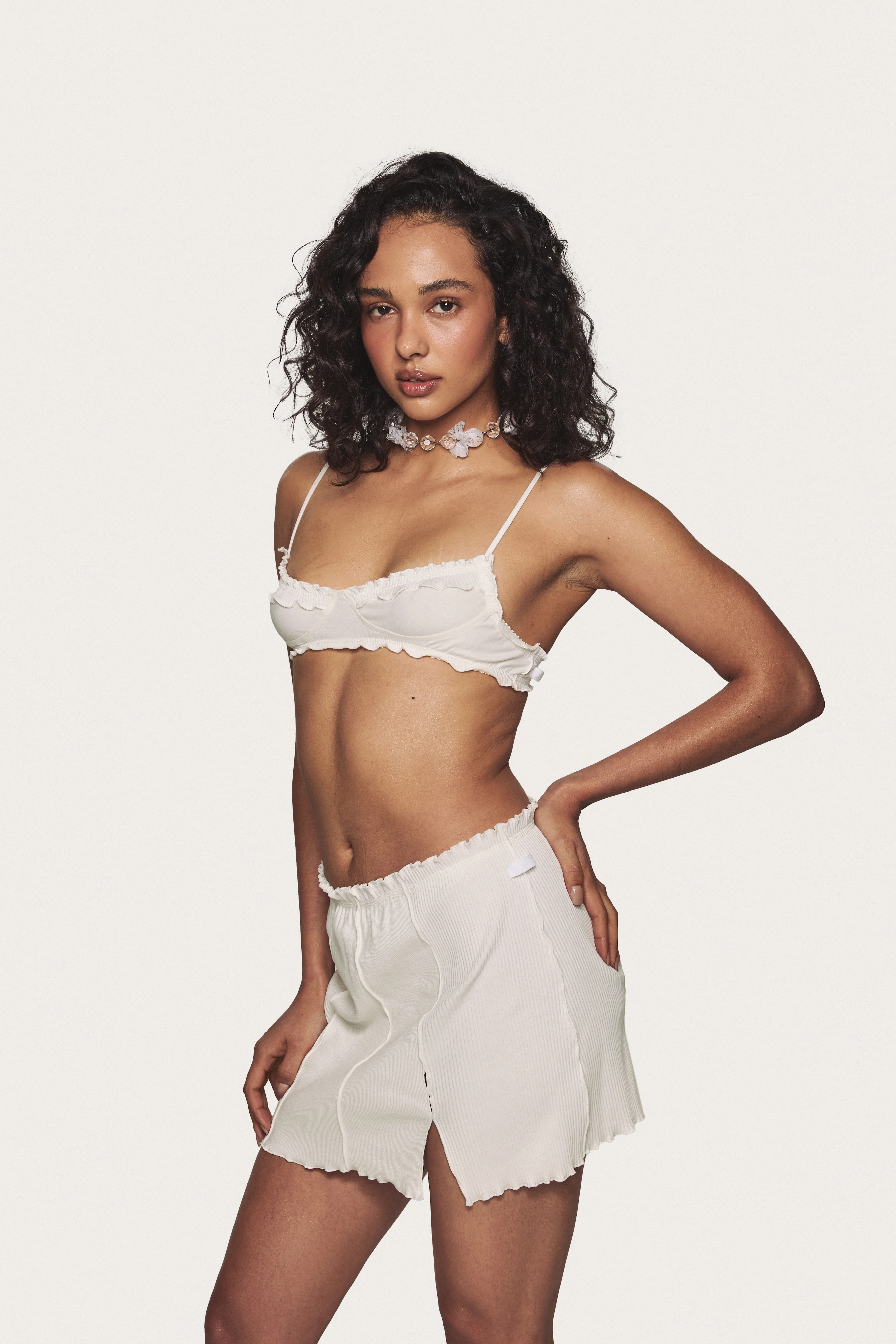 Wavy Bralette in White - Image 3