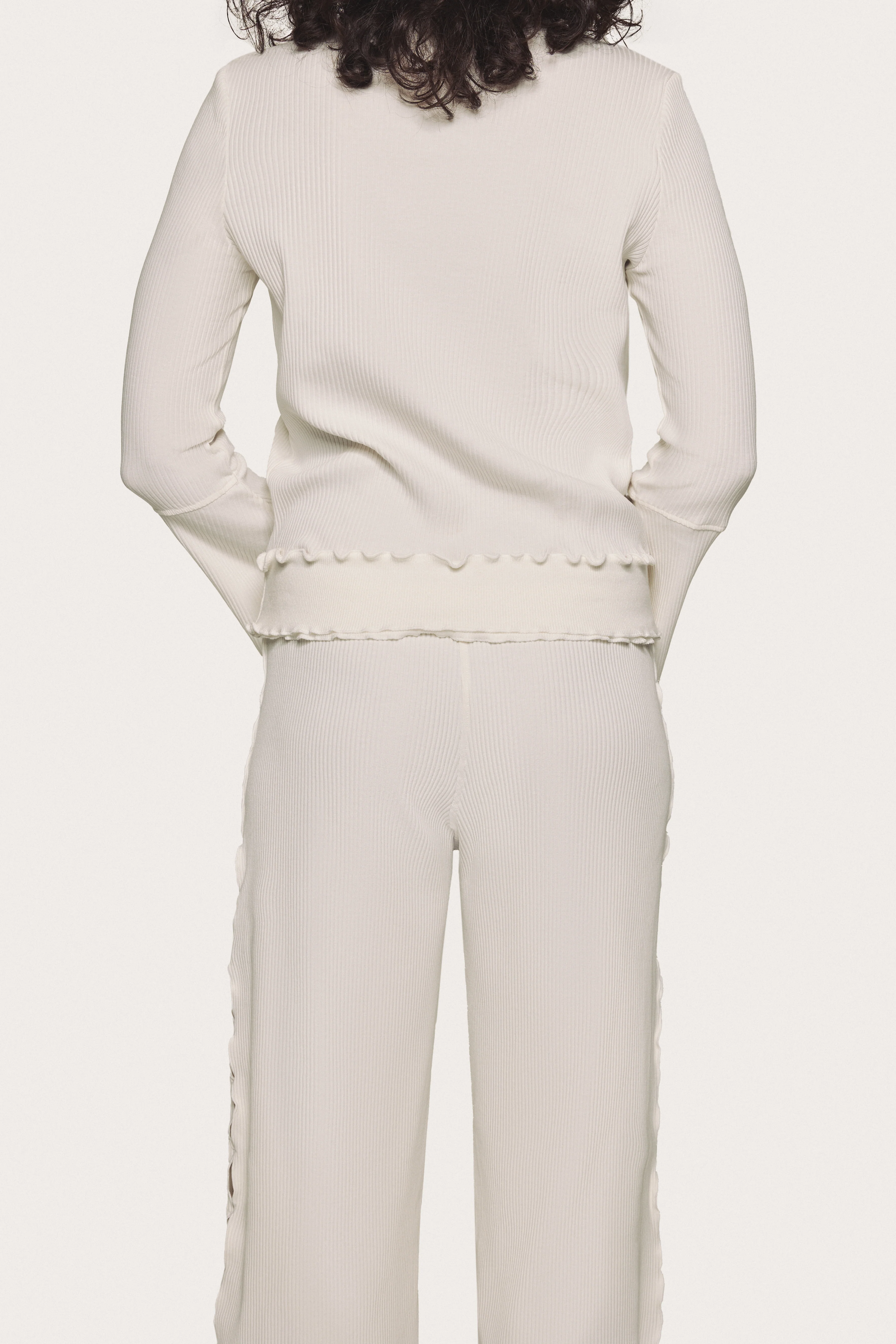 Wavy Long Sleeve in White - Image 2