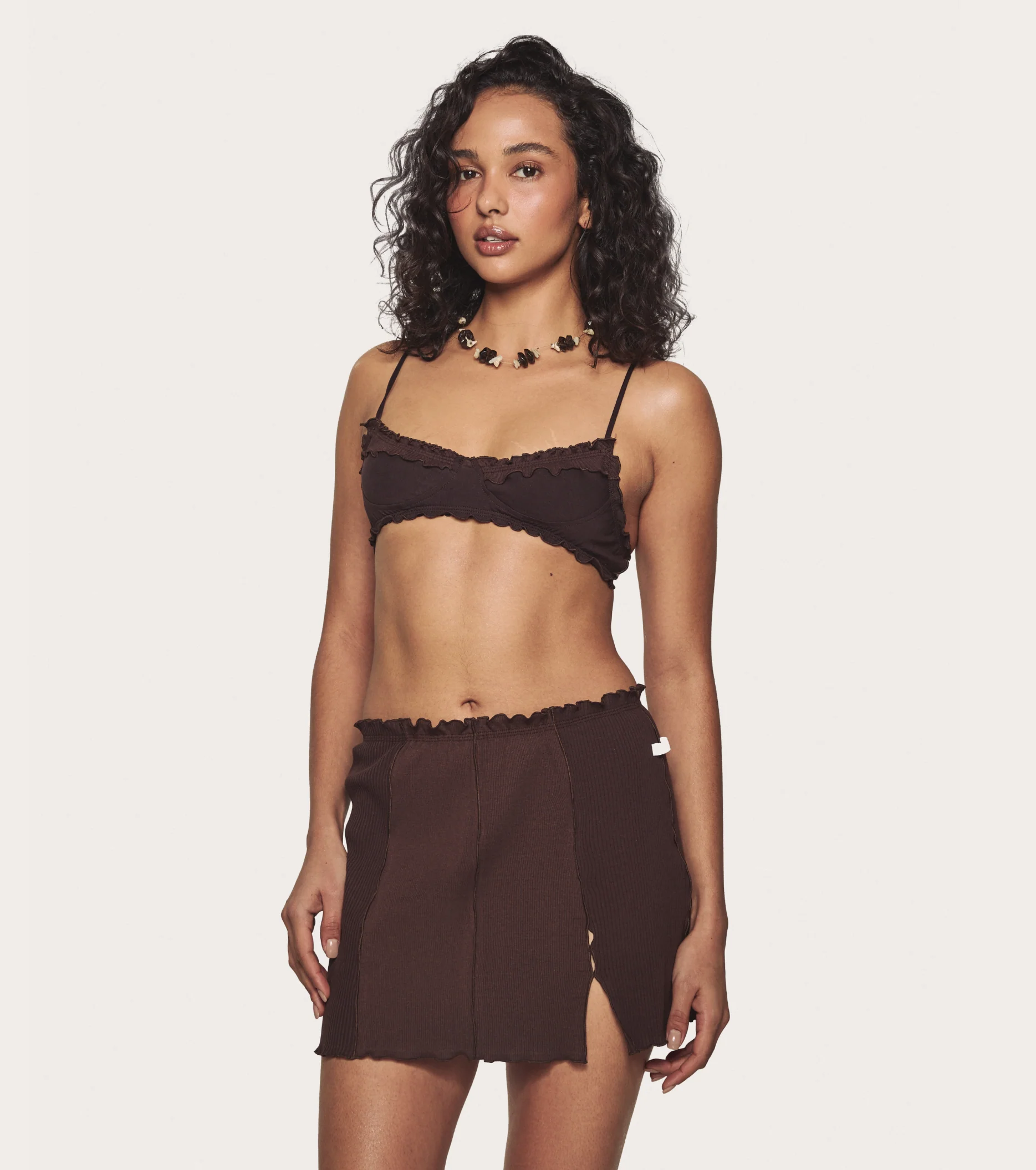 Wavy Skirt in Brown - Image 2
