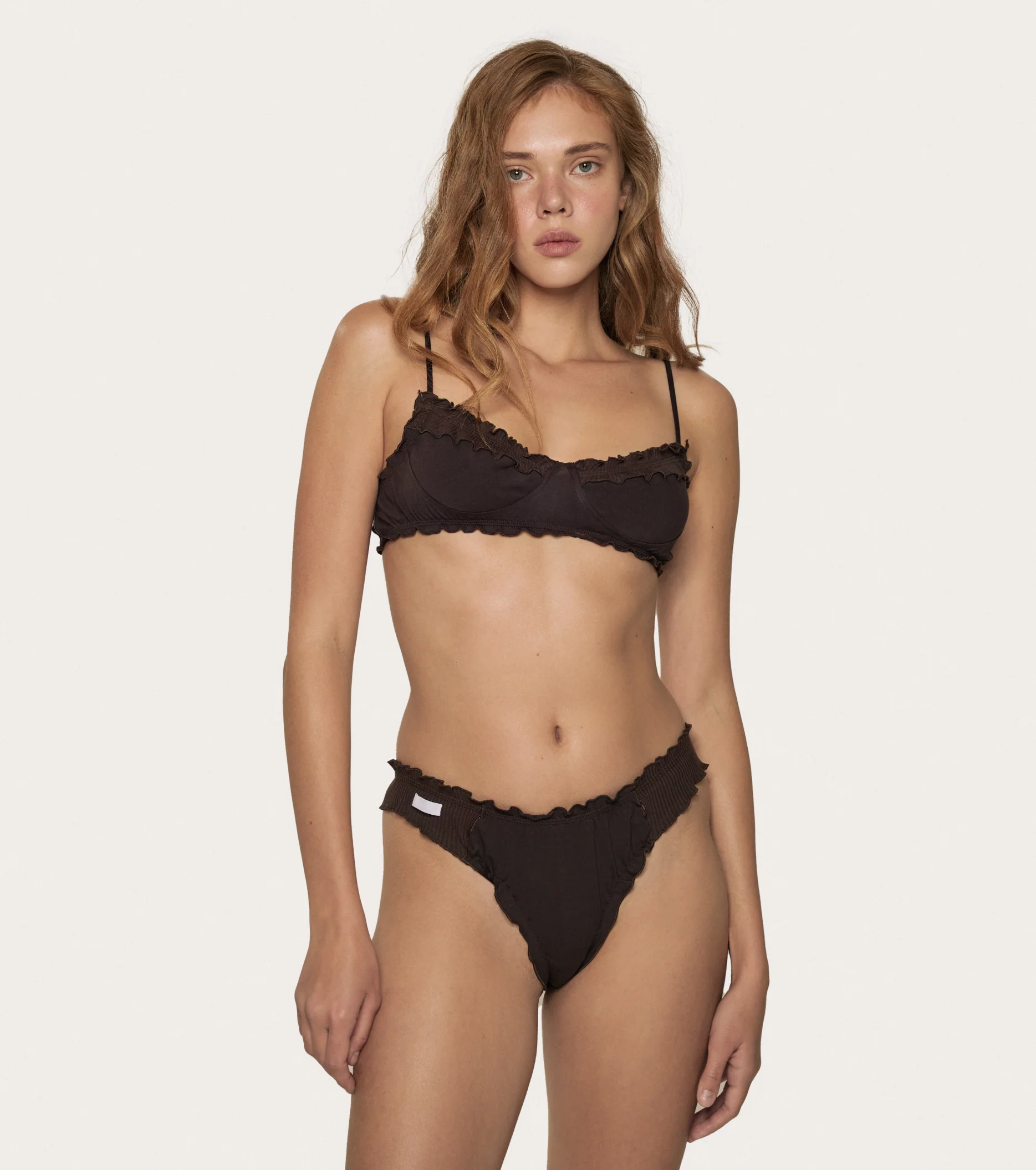 Iconic Wavy Tanga in Brown - Image 3